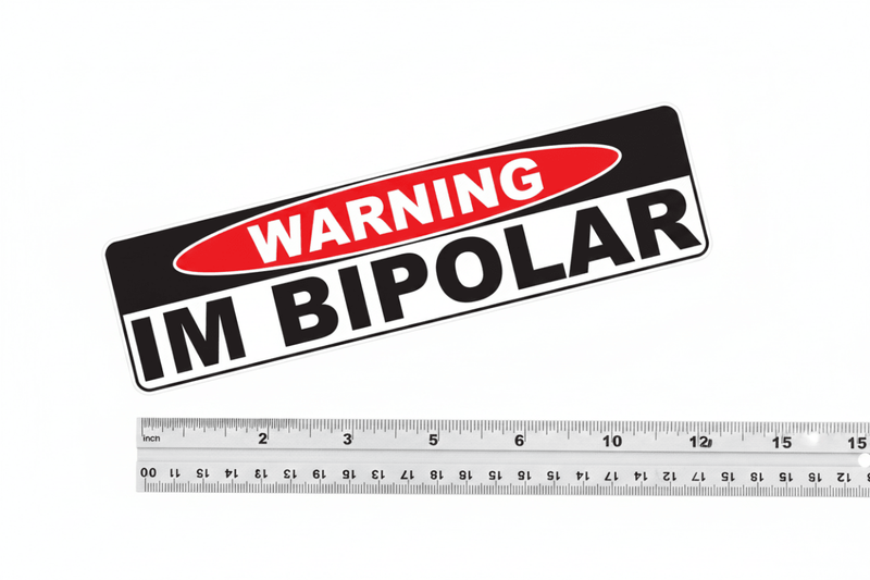 Flat lay product photo on white background bipolar sticker