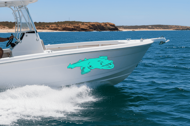 Flathead Fish Sticker – Aqua v2