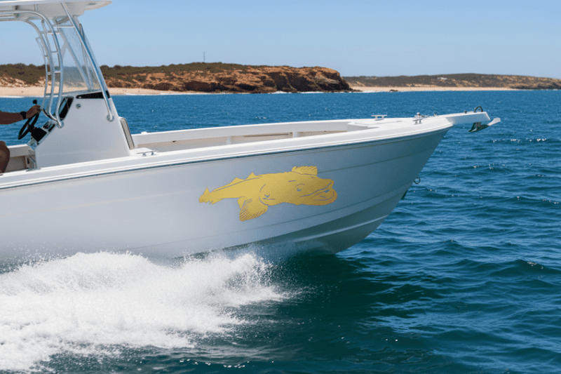 Flathead Fish Sticker – Matte Gold