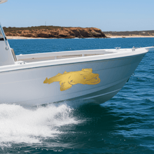 Load image into Gallery viewer, Flathead Fish Sticker – Matte Gold
