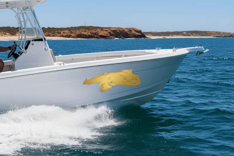 Flathead Fish Sticker – Matte Gold