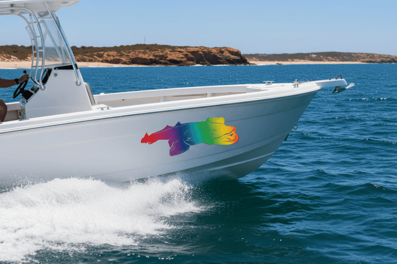 Flathead Fish Sticker – Rainbow