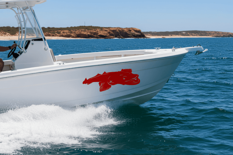 Flathead Fish Sticker – Red
