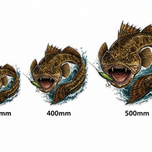 Load image into Gallery viewer, Flathead Fish Sticker Size Comparison
