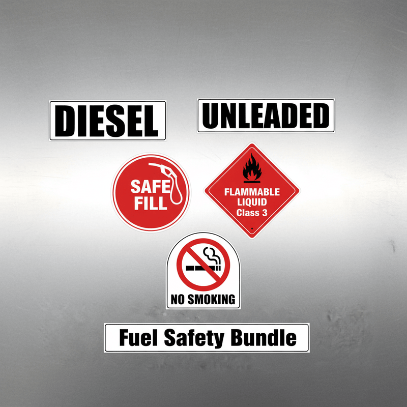 Fuel safety bundle diesel unleaded safe fill flammable no smoking