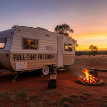 Load image into Gallery viewer, Full-Time Freedom - retro caravan sunset

