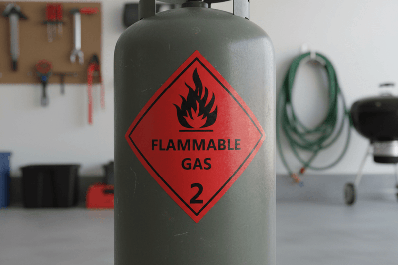 Gas Class 2 on BBQ bottle