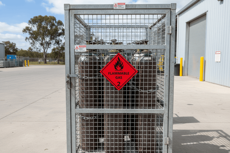 Gas Class 2 on storage cage