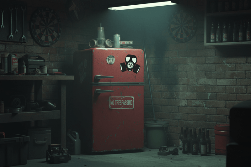 Gas Mask Hazard on Fridge