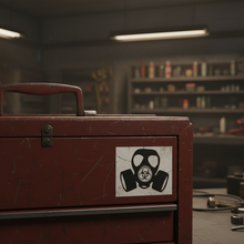 Load image into Gallery viewer, Gas Mask Hazard on Toolbox
