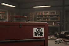 Load image into Gallery viewer, Gas Mask Hazard on Toolbox
