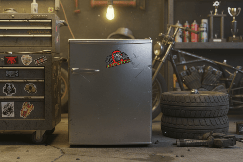 Gas Mask on Fridge