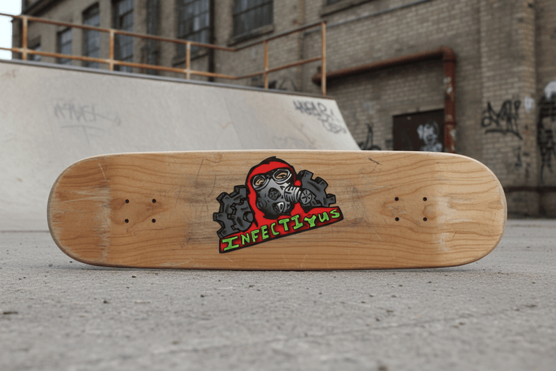 Gas Mask on Skateboard