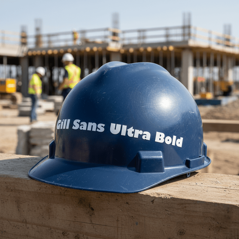Gill Sans on hard hat