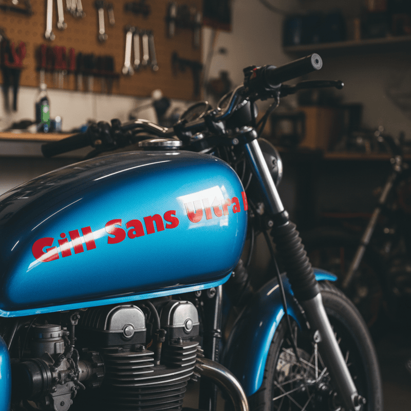 Gill Sans on motorbike