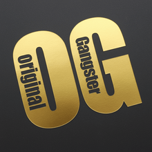 Load image into Gallery viewer, Gold OG Original Gangster vinyl sticker
