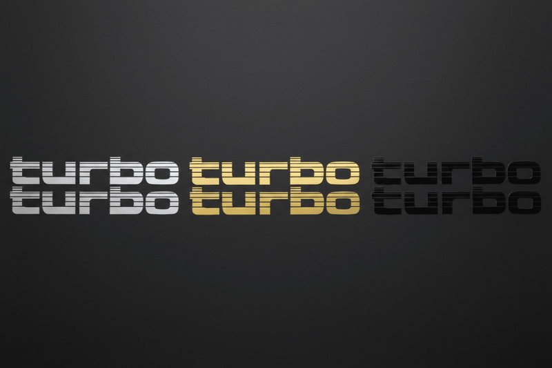 Gold silver black Turbo sticker colour comparison