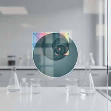Load image into Gallery viewer, Golden Ratio Fibonacci sticker on laboratory glass
