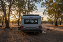 Load image into Gallery viewer, Grey Nomad HQ - pop-top caravan white stencil
