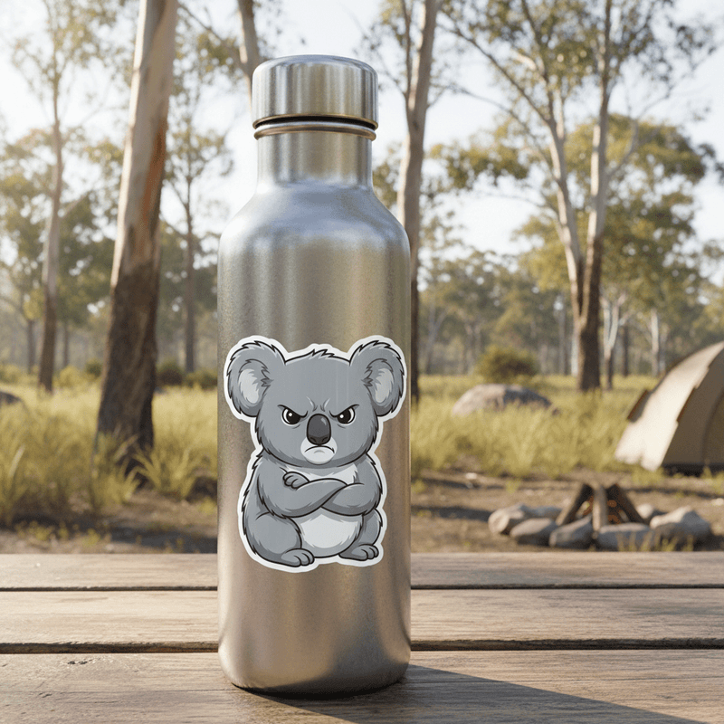 Grumpy Koala on Water Bottle