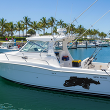 Load image into Gallery viewer, Half-cabin Marina flathead decal silhouette
