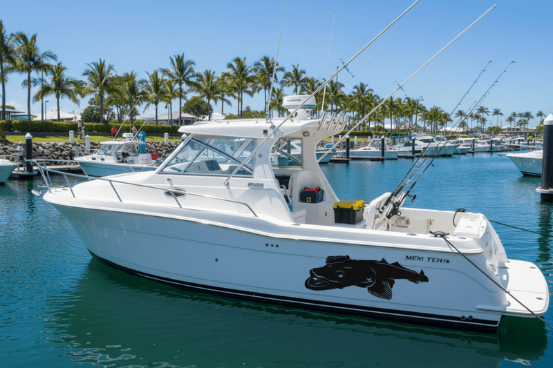 Half-cabin Marina flathead decal silhouette