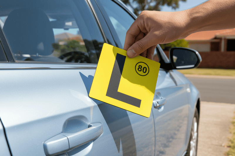 Hand Placing L Plate