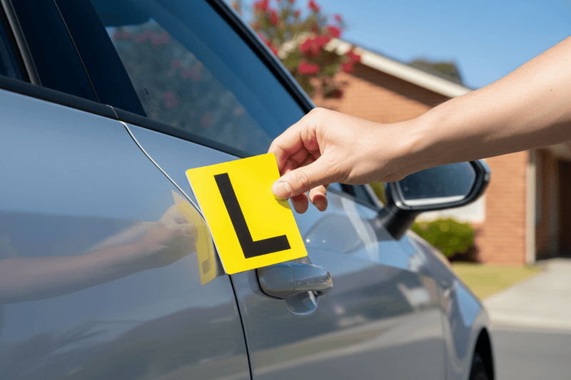 Hand Placing L Plate