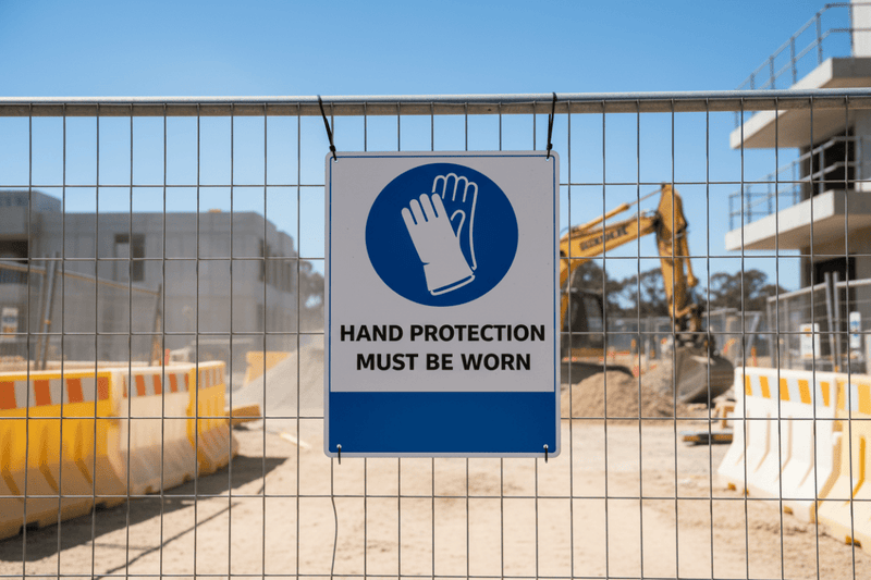 Hand Protection on construction fence