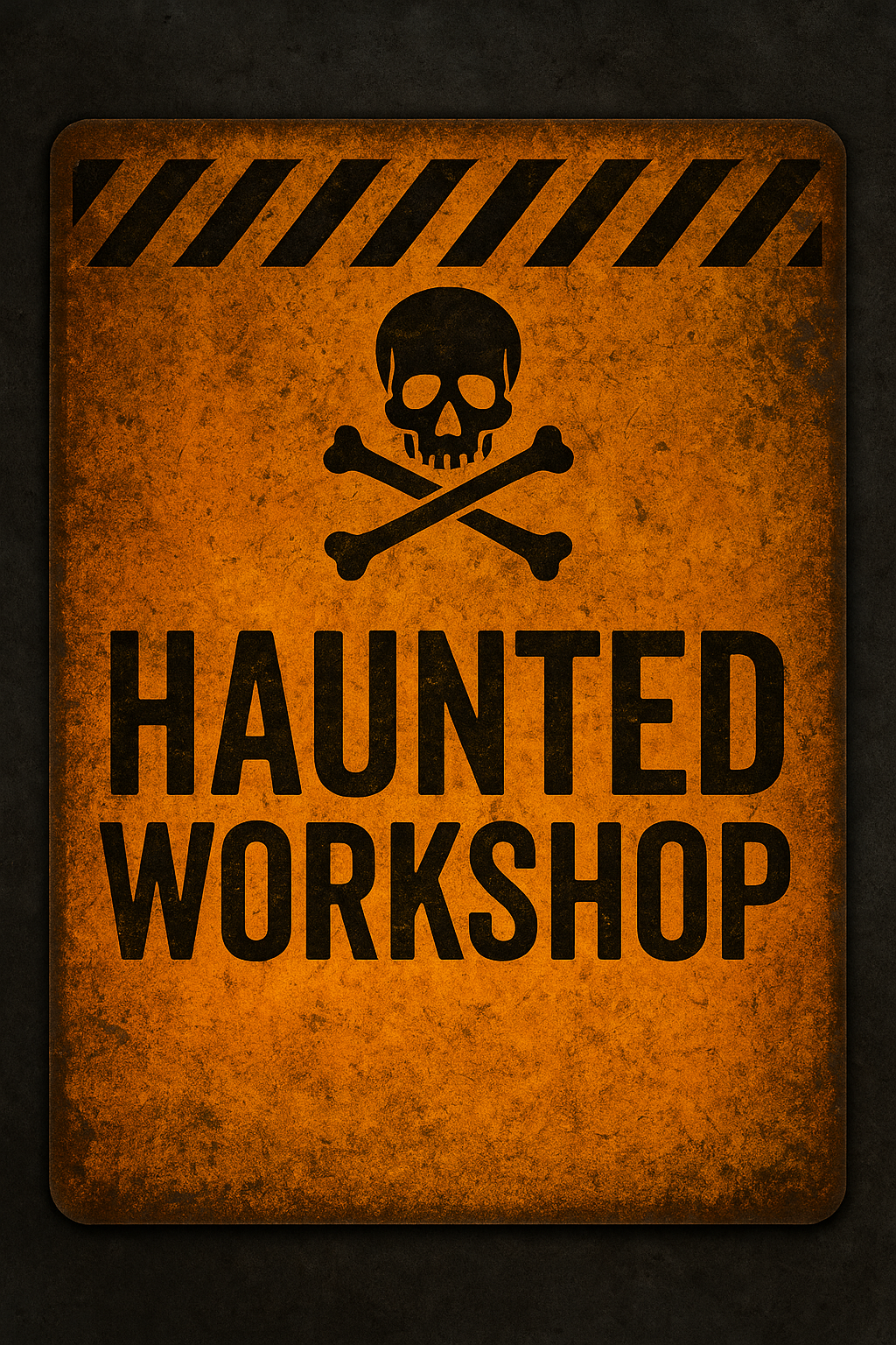 Haunted Workshop – Dark Grunge Halloween Sticker | Industrial Horror Vinyl Decal