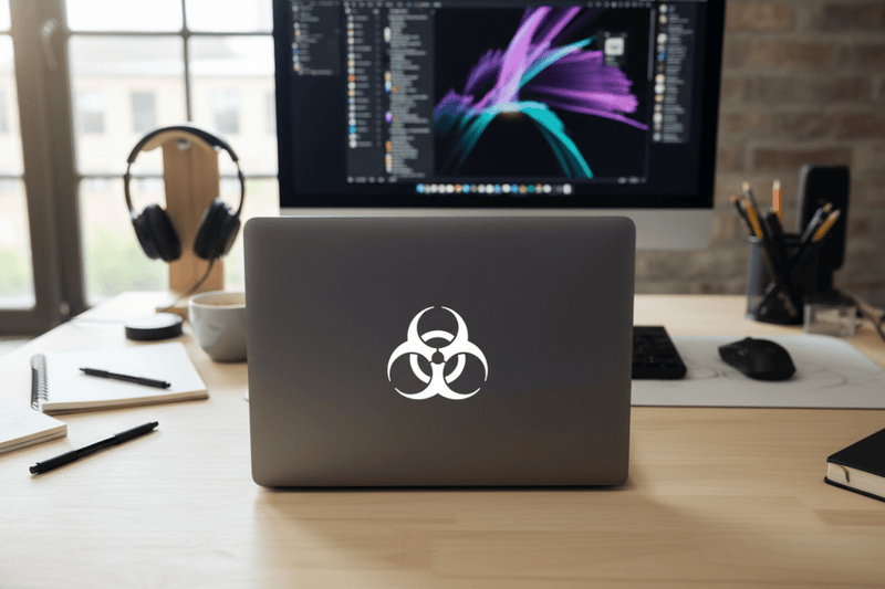 Hazard Bomb on Laptop