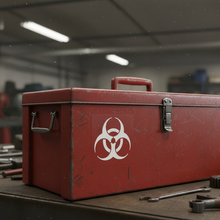Load image into Gallery viewer, Hazard Bomb on Toolbox
