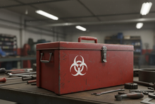 Load image into Gallery viewer, Hazard Bomb on Toolbox
