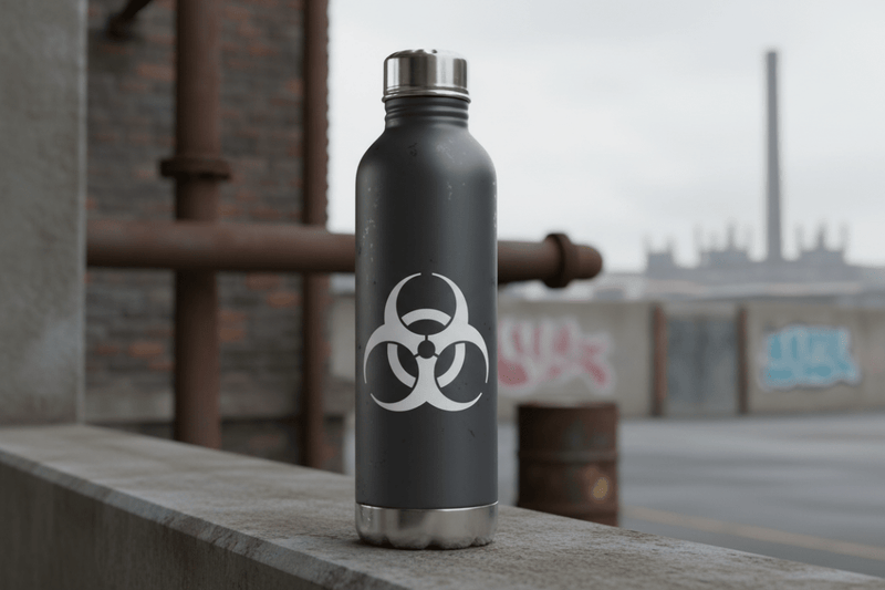 Hazard Bomb on Water Bottle