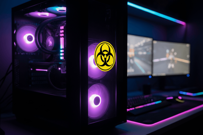 Hazard Symbol on Gaming PC