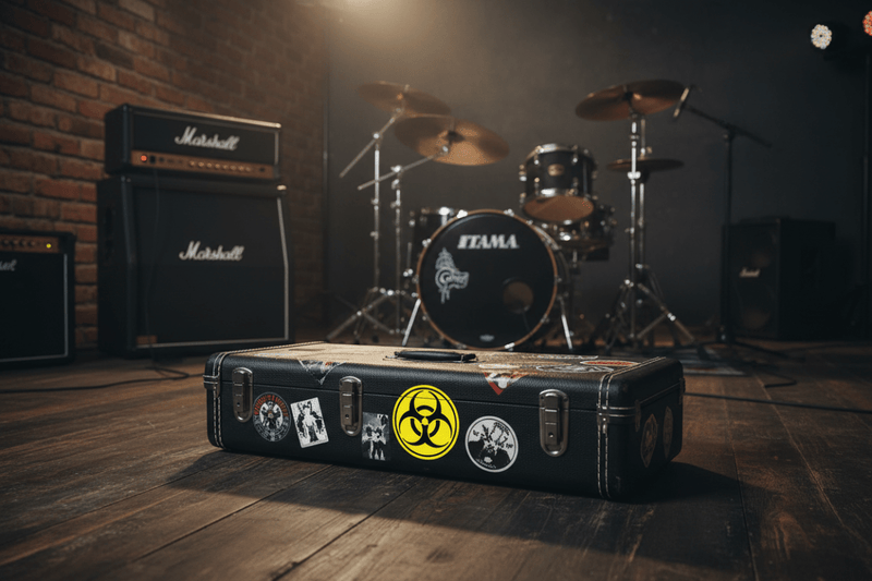 Hazard Symbol on Guitar Gear