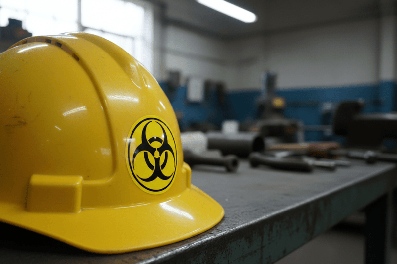 Hazard Symbol on Hard Hat