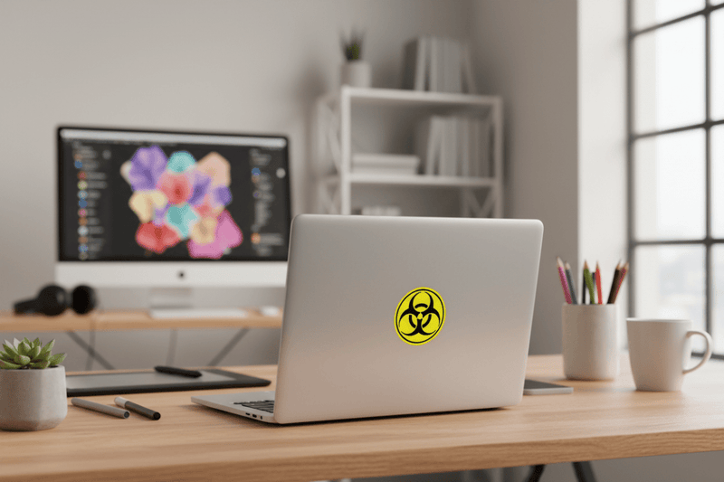 Hazard Symbol on Laptop