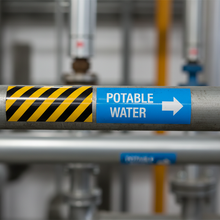 Load image into Gallery viewer, Hazardous pipe marker with content marker
