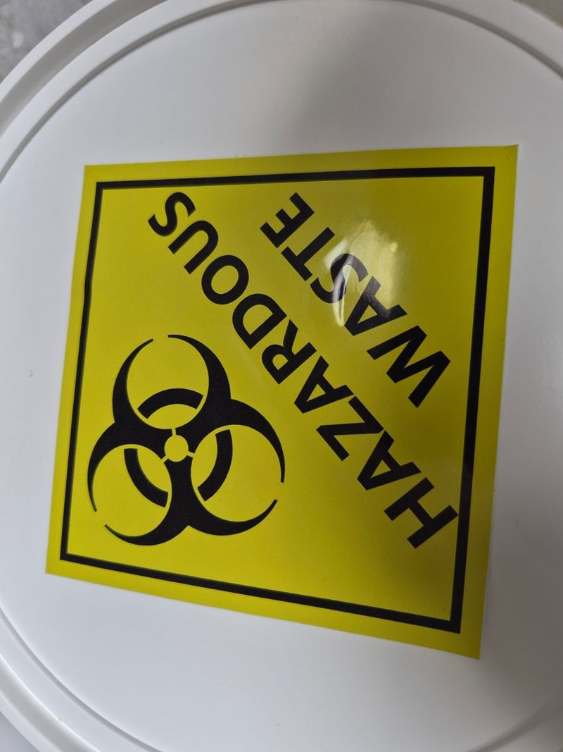 Hazardous waste sign on a white background
