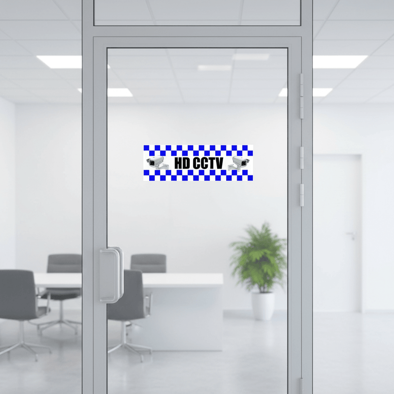 HD CCTV sticker on office door