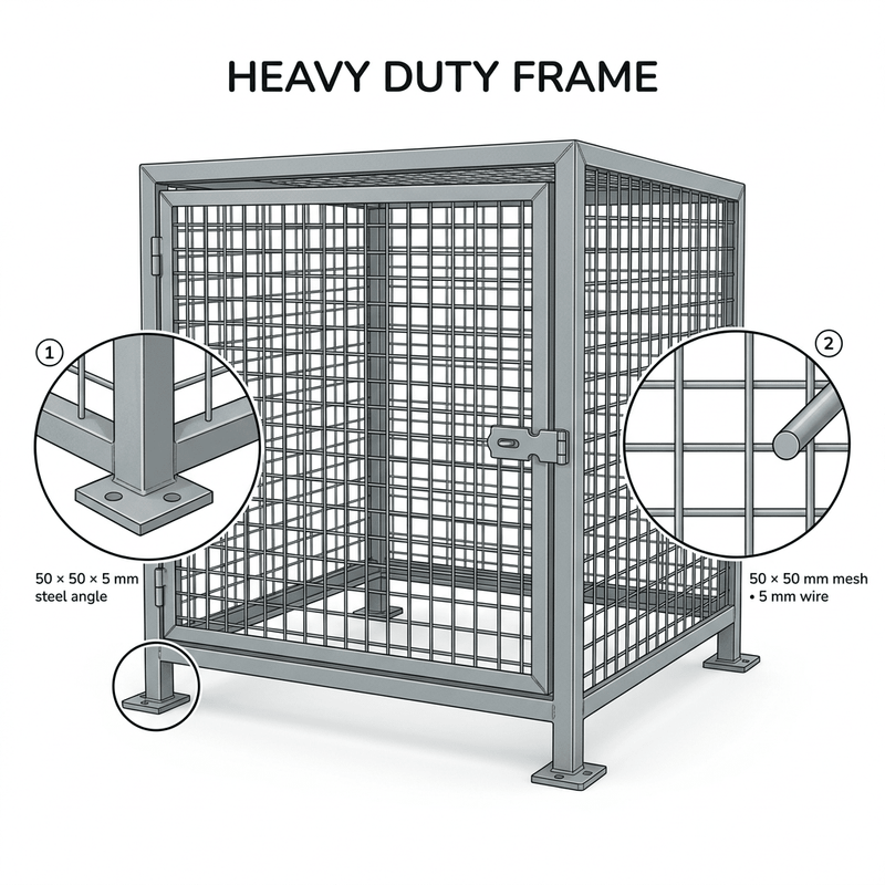 Heavy-duty equipment cage
