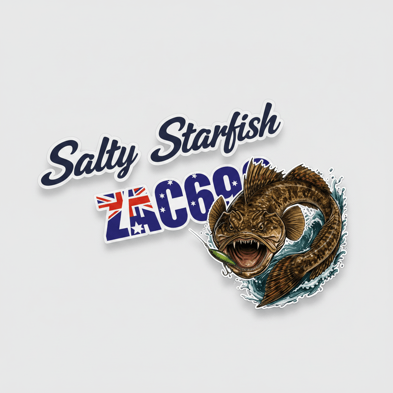 Boat Owner Bundle – Custom Boat Name Sticker, Rego Numbers and Flathead Fishing Decal