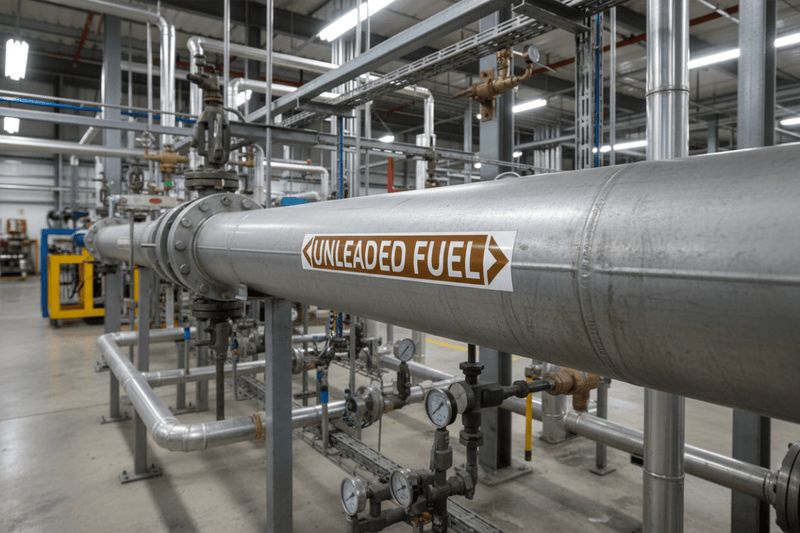 Industrial Fuel Line with Arrow