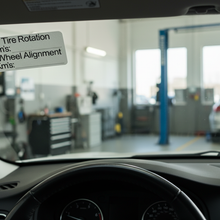 Load image into Gallery viewer, Inside Car Windscreen Tire Rotation &amp; Wheel Alignment Stickers
