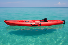 Load image into Gallery viewer, Kayak on calm ocean shark sticker

