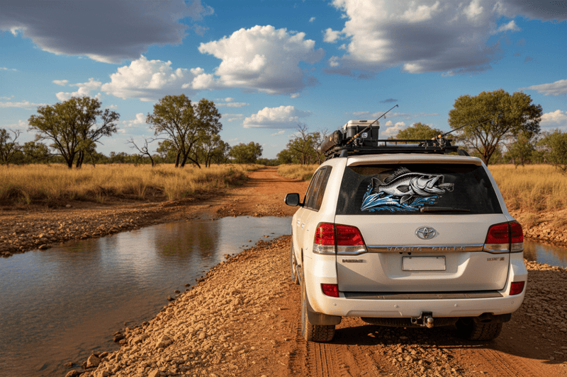 LandCruiser outback barra sticker (barramundi fish decal)