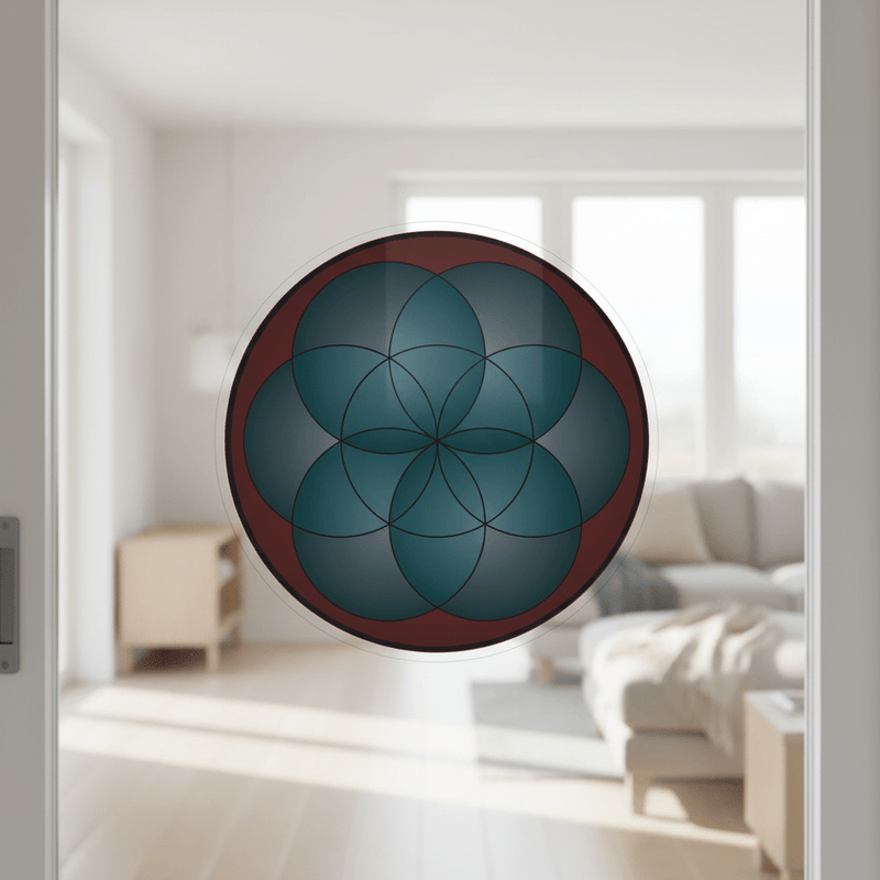 Life Mandala clear glass door sticker
