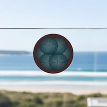 Load image into Gallery viewer, Life Mandala clear glass sticker with coastal view
