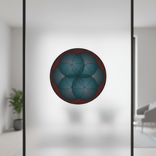 Load image into Gallery viewer, Life Mandala clear sticker on frosted glass
